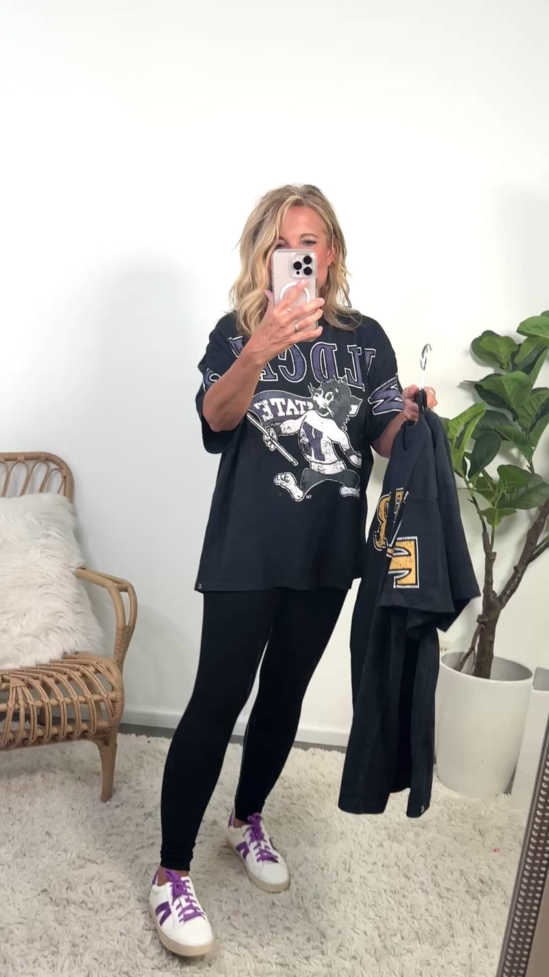 KSU South Split Oversize Tee : Black