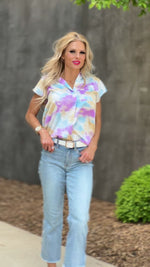Worth The Love Blouse : Lavender/Blue