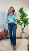 Noren Turtle Neck Cropped Sweater : Seafoam