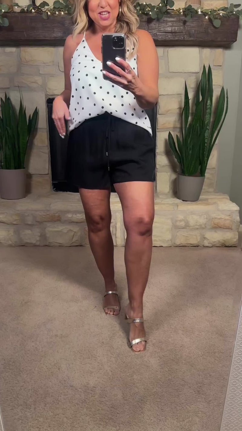 Imaan Smock Waist Soft Shorts : Black