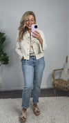 Liverpool Victoria Fray Hemmed Jacket : Ecru
