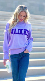 K-State Wildcats Varsity Sweater : Lavender