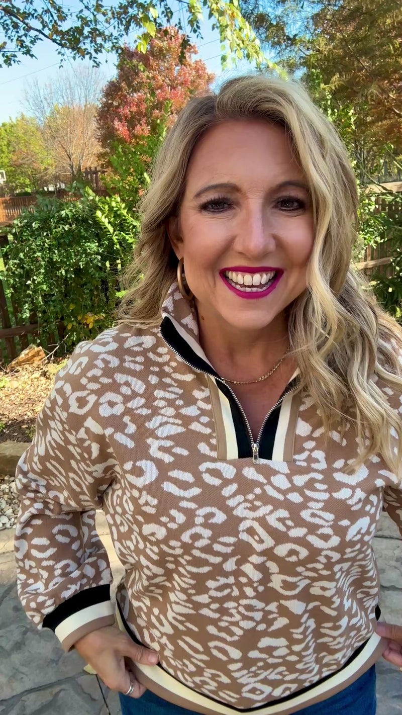 Zosia Quarter Zip Sweater : Taupe