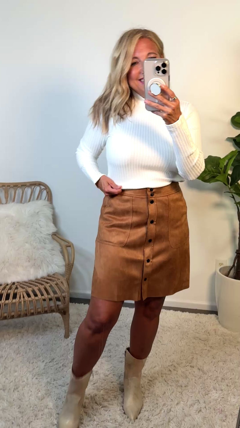 Liverpool Enslee Mock Neck Knit Top : Snow