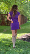 Alyn Button Up Cheer Dress : Purple