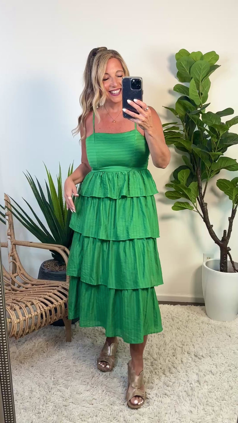 Tameka Tiered Maxi Dress : Green