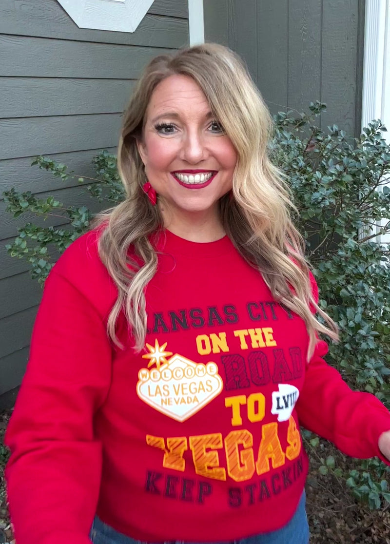 Kansas City to Vegas LVIII Unisex Sweatshirt : Red