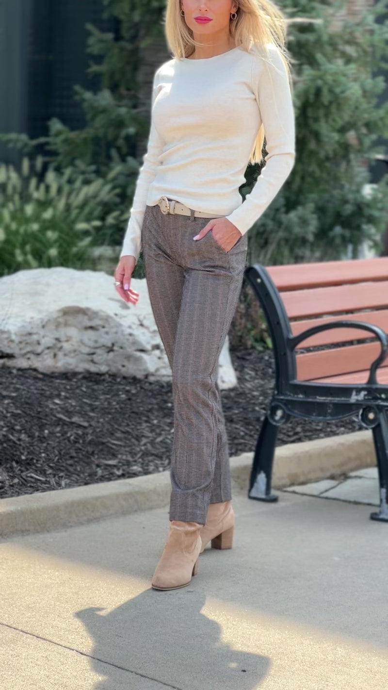 Carson Liverpool Kelsey Trousers : Brown/Black