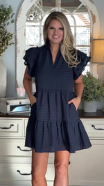 Swept Off Your Feet Ruffle Tiered Dress : Navy