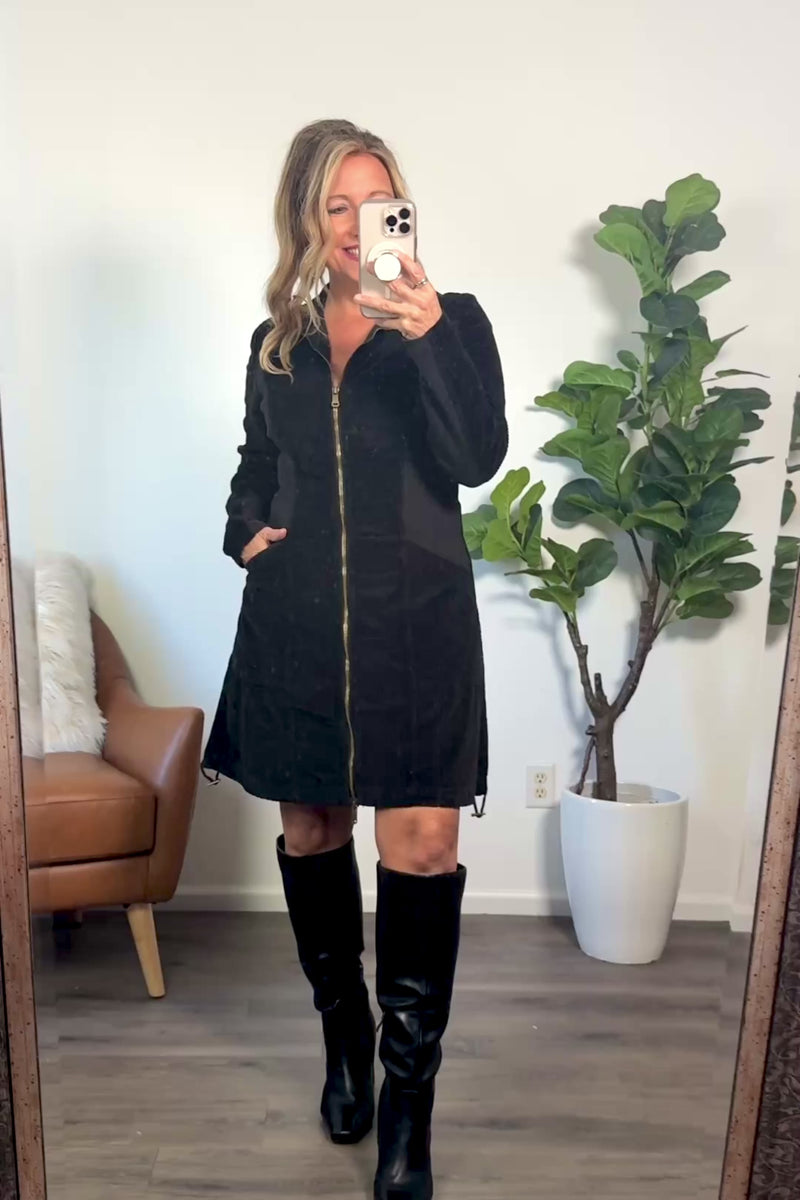 XCVI Uzma Corded Jacket Dress : Black