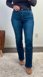 Tribal Brooke Hugging High Waist Microflare Jeans : Soft Indigo