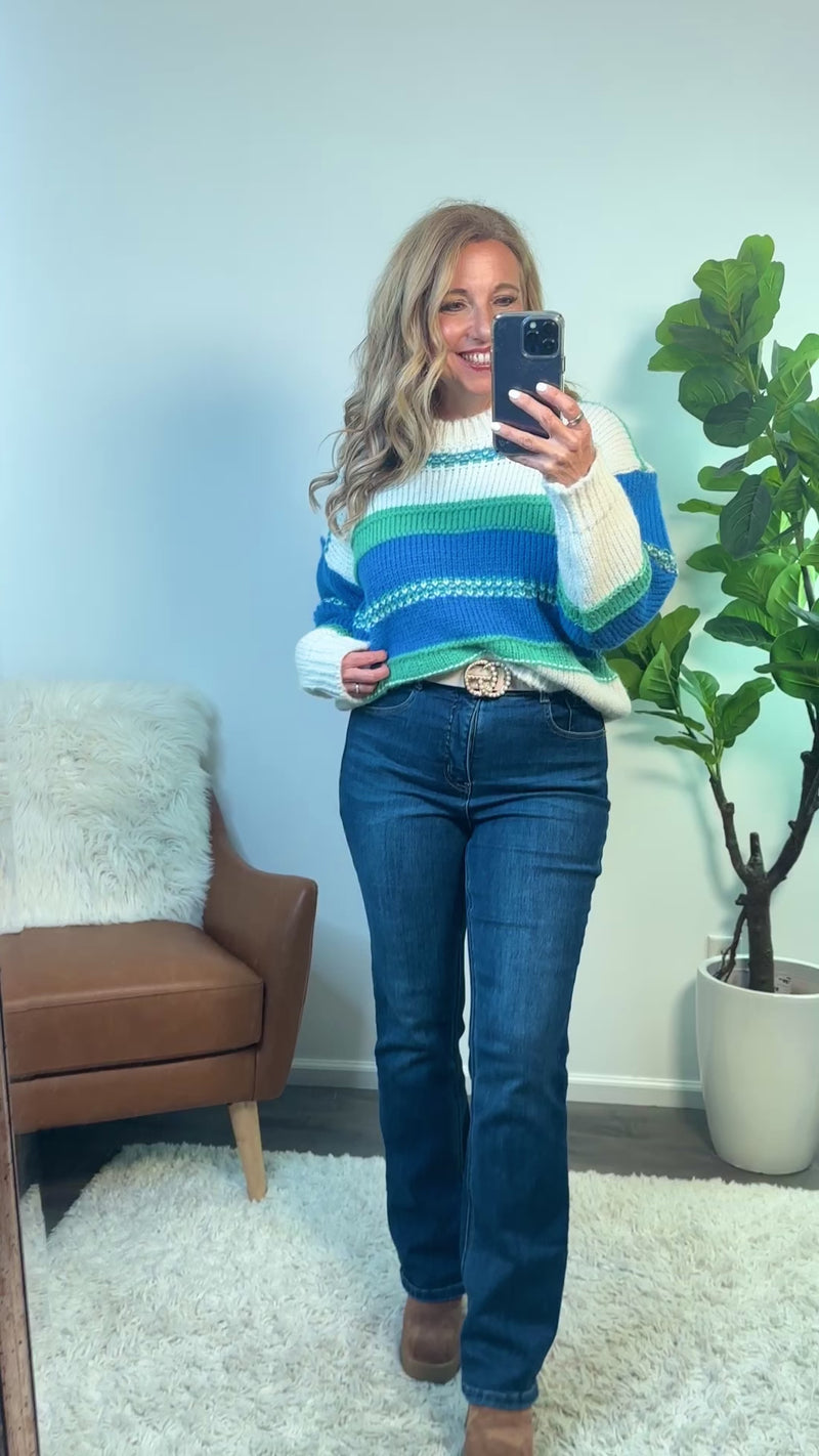 Tina Striped Sweater : Blue Stripe