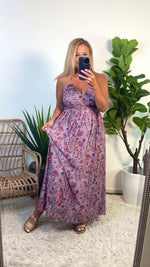 Analeah Criss Cross Back Pleating Dress : Lavender