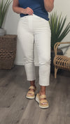 Tribal Maylin Aubrey Pull On Straight Crop Jeans : White