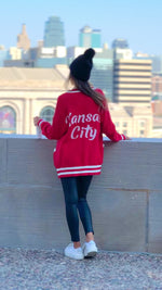 Taylor Varsity Kansas City Cardigan : Red