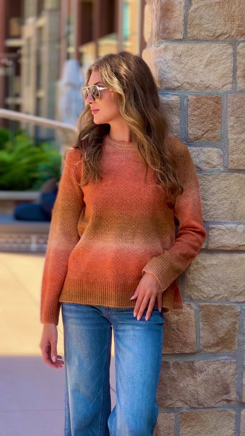 Liverpool Oriole Ragland Sweater : Orange Ombre