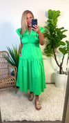 Fluer Crochet Detail Maxi Dress : Green