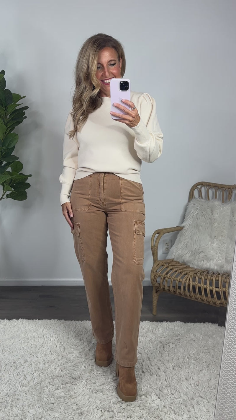 Velvet Heart Bradley Cargo Pant: Tree Bark