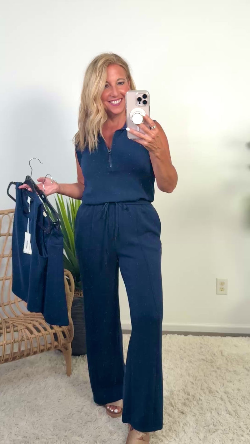 Jeana Brushed Modal Sleeveless Top : Navy