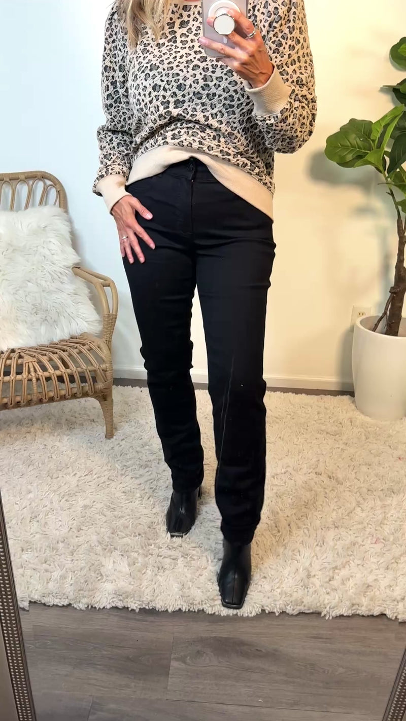 Tribal Sophia straight leg Jeans : Black