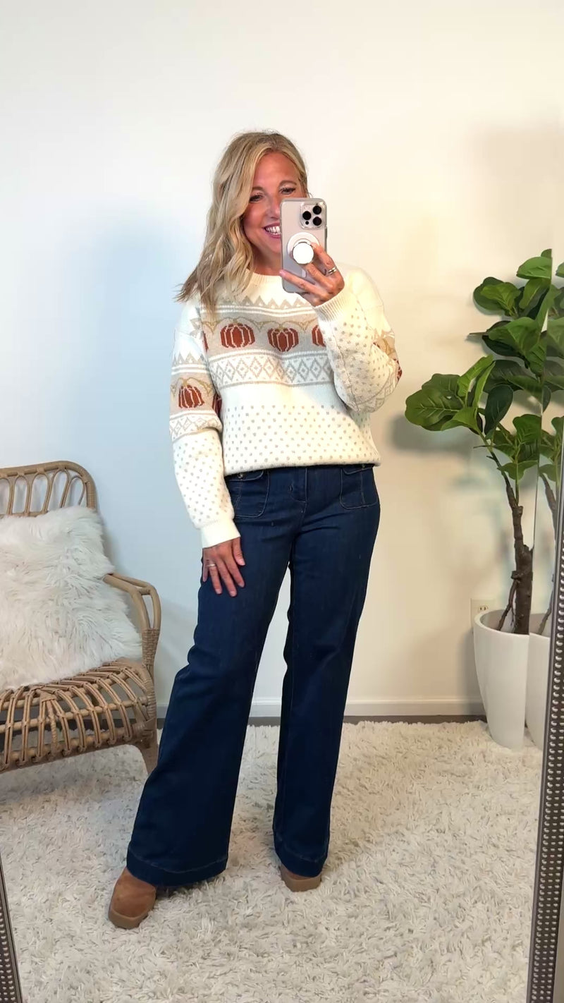 Caramella Pumpkin Jacquard Sweater : Off White