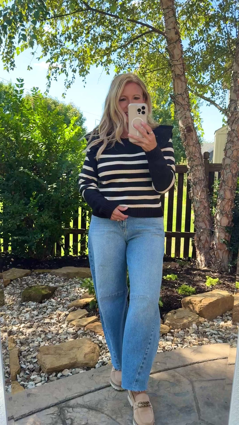 Vanita Striped Sweater : Black/Ivory