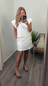 Eleyna Short Sleeve Dress : Off White