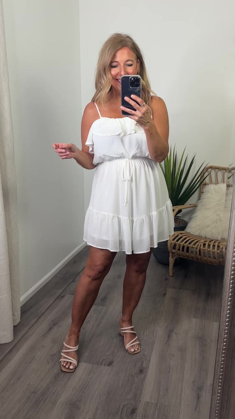 Trisha Ruffled Dress : Off White