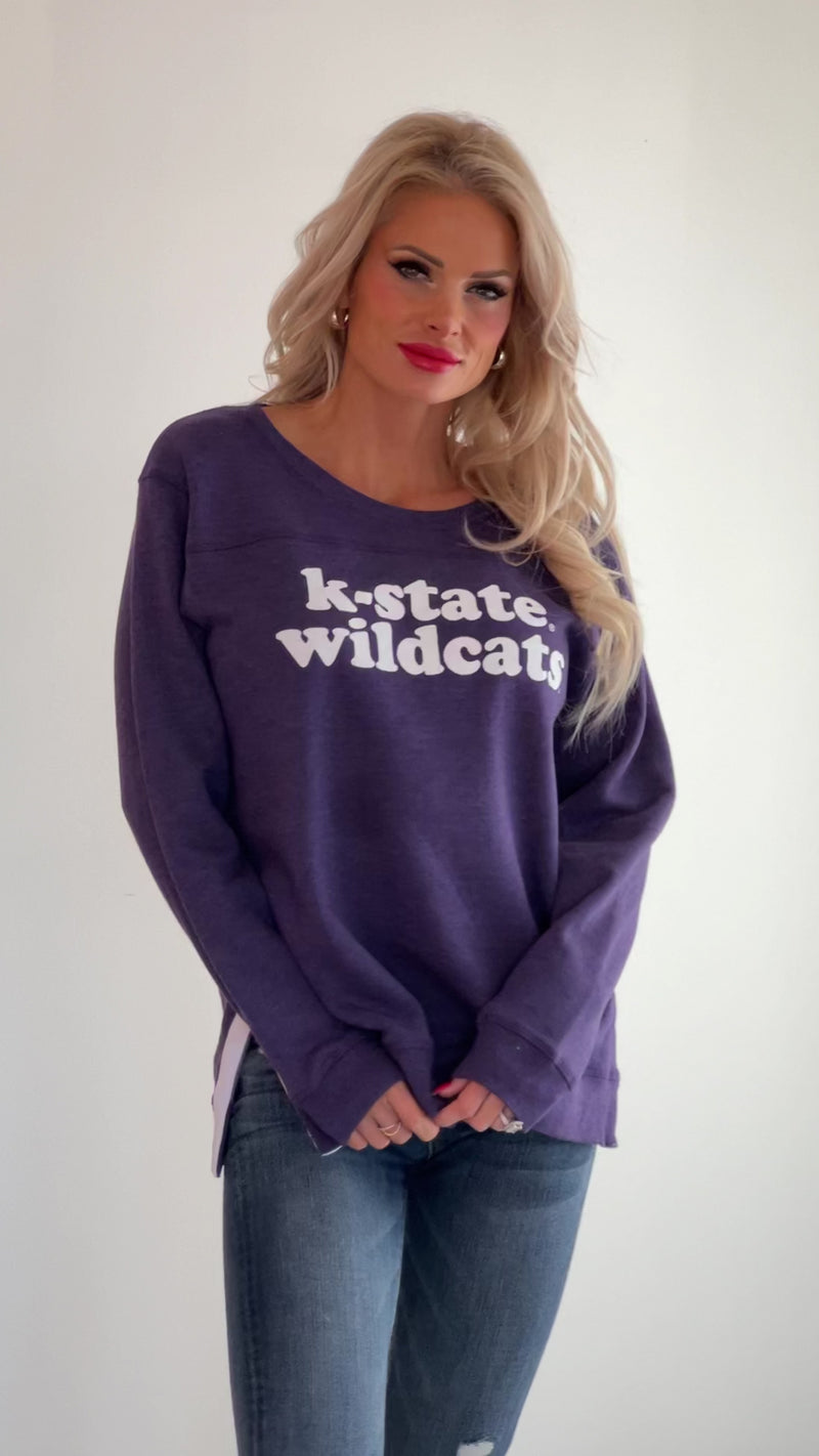 K-State Wildcats Side Slit Tunic Sweatshirt : Purple