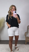 That Easy Style Dolman Sleeve V-Neck Top : Black