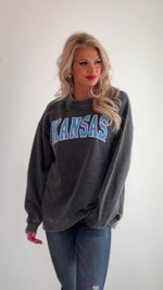 Kansas University Crewneck Sweatshirt : Charcoal/Blue