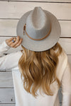 Early Riser Wool Hat With Leather Belt : Grey