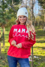 Mama Claus Vintage Corded Pullover : Red