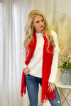 Wishing For Snow Soft Knit Scarf : Red