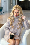 Love You Always Turtleneck Knit Sweater Dress : Cream/Multi