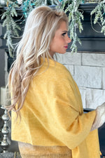 Always Chilly Oversize Heathered Knit Scarf : Yellow