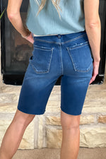 Liverpool Myrtle Beach High-Rise Bermuda Jean Shorts : Dark Wash