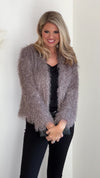 Electric Nights Faux Fur Jacket : Silver