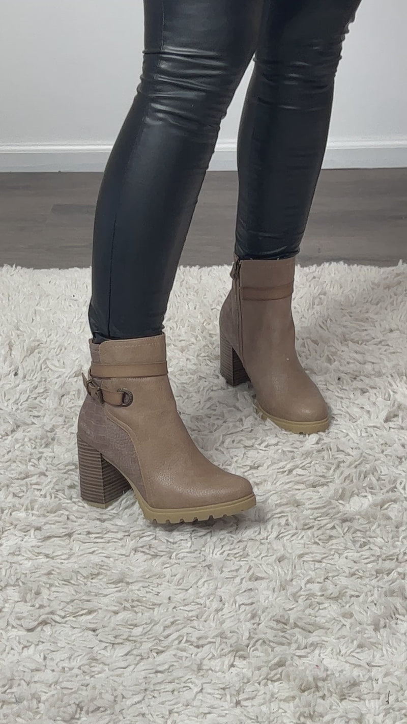 Blowfish Winston Side Buckle Bootie : Cream Coffee