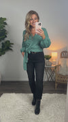 Delightfully Yours Wrapped Bubble Sleeve Sweater : Jade