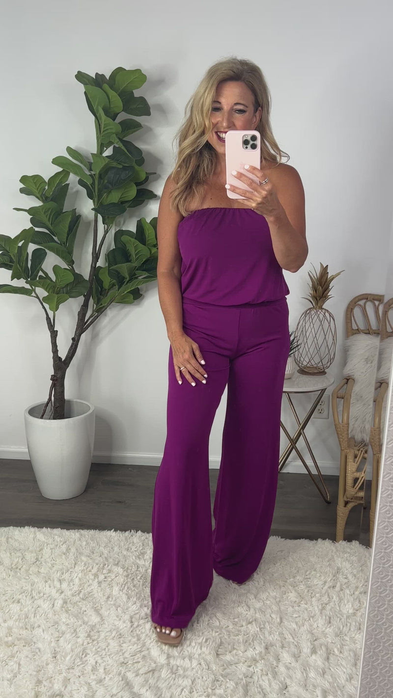 Veronica M Azalea Tube Jumpsuit : Plum