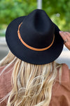 New In Town Belt Band Felt Hat : Black/Tan