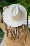 Trading Secrets Braided Belt Band Hat : Ivory