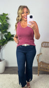 Be Your Best Ribbed V-Neck Tank Top : Mauve