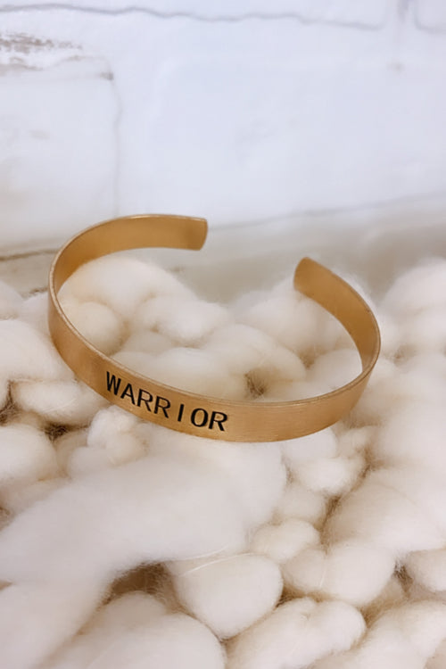 Warrior Engraved Cuff Bracelet : Gold