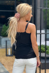 Samantha Ruffle Edge Cami : Black