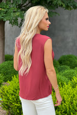 Infinite Nights Ruched Front Sleeveless Top : Cinnamon