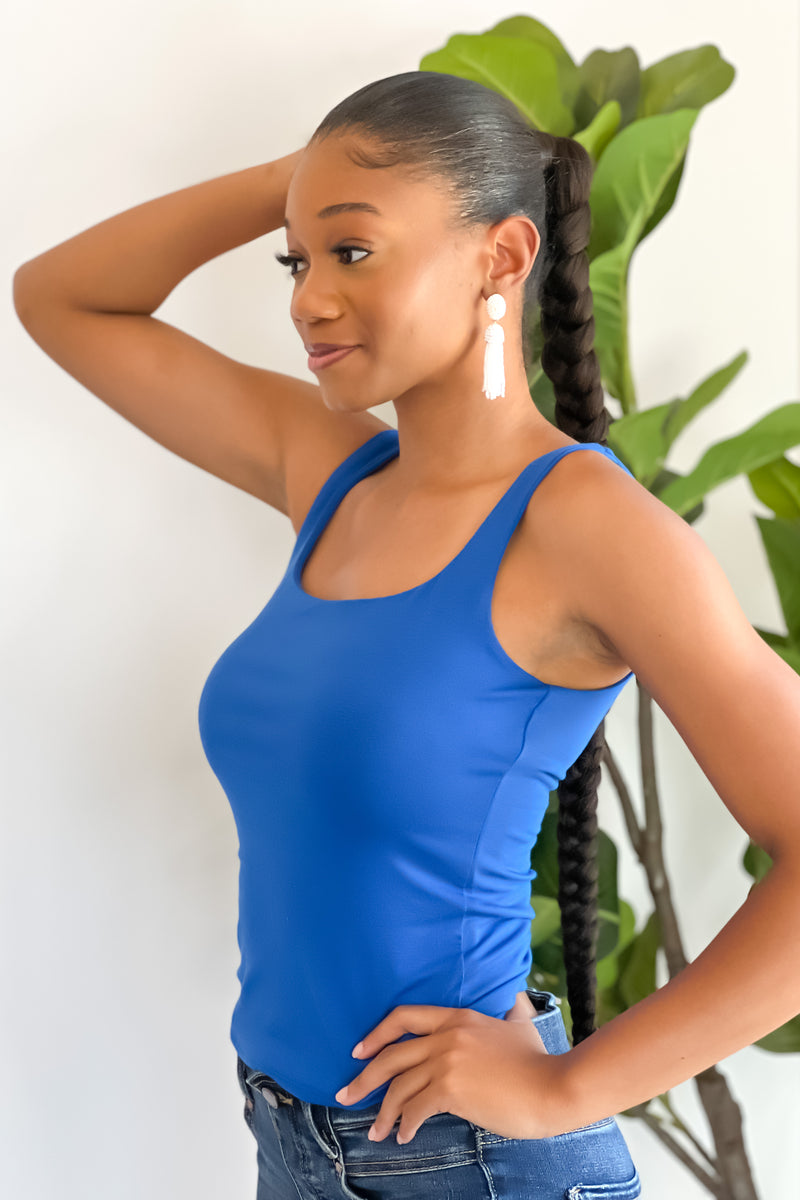It's Electric Square Neck Crop Tank : Royal Blue