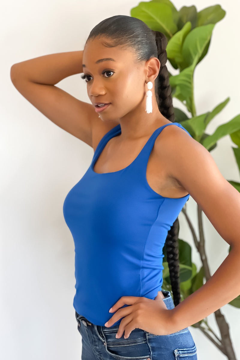 It's Electric Square Neck Crop Tank : Royal Blue