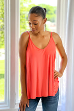 It's Go Time Double V-Neck Swing Cami : Coral